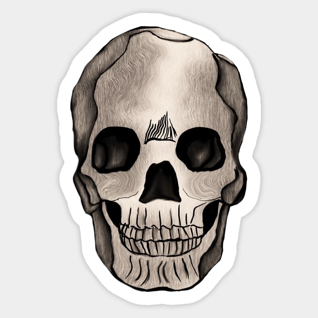 Sepia Skull Art Sticker by galaxieartshop